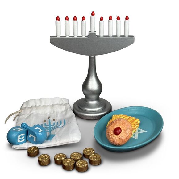 The Queen’s Treasures 18 Inch Doll 22 Piece Hanukkah Play Accessory and Food Set - Picture 2 of 8